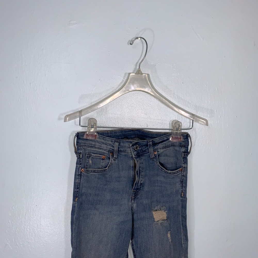 H&M: Ripped Blue Skinny Jeans